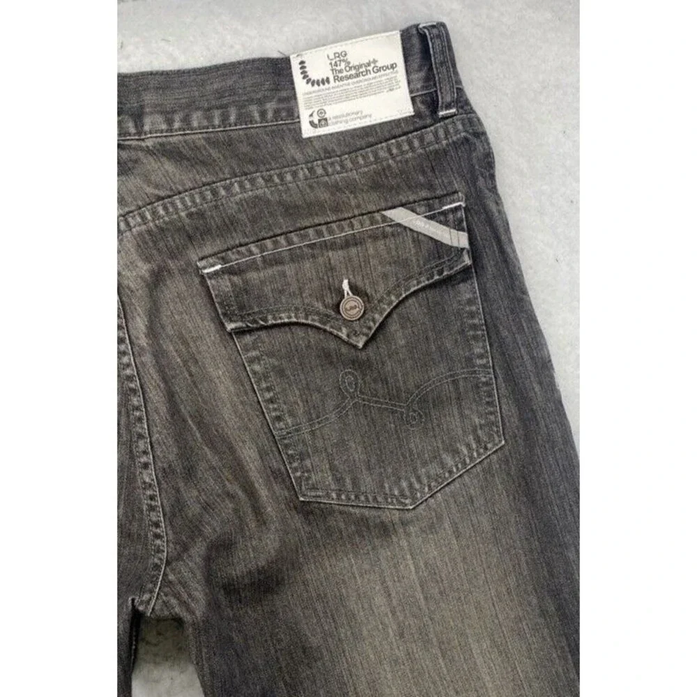 LRG Lifted Research Group Men's 38x34 Black Jeans VTG Y2K Skate Baggy Straight